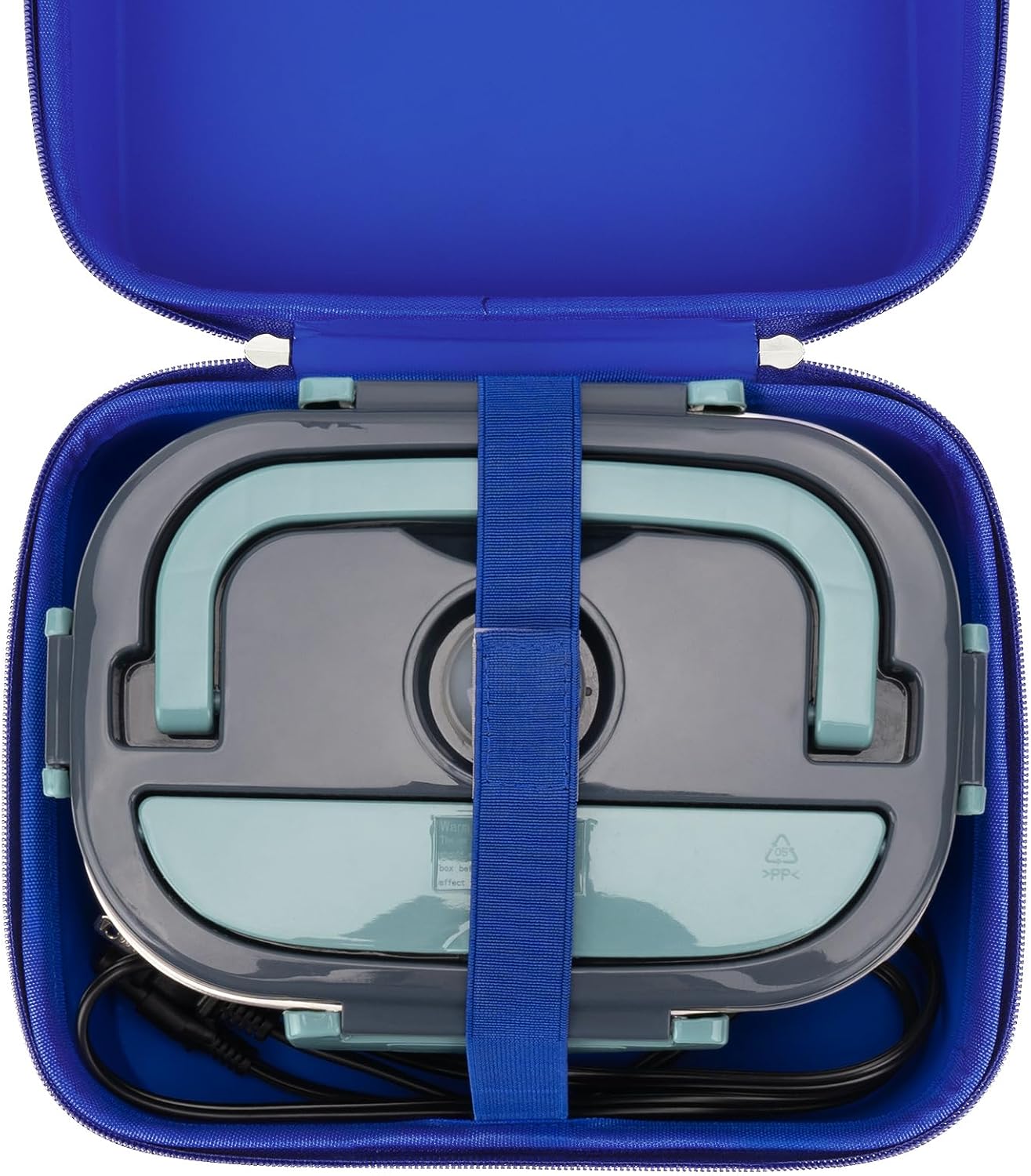 Linkidea Electric Lunch Box Carrying Case Compatible with Crock Pot, DUPASU, Aotto, LUNCHEAZE, Hard Shell Heated Lunch Box Bag with Space for Cable (Blue)