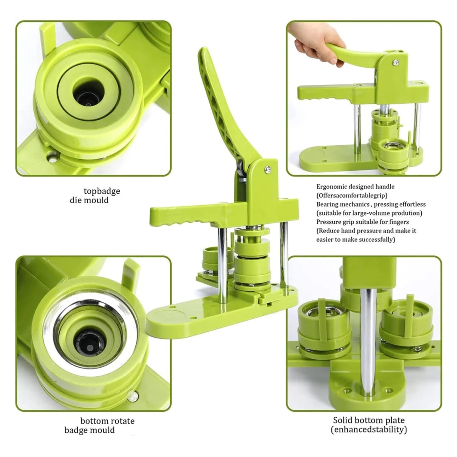Maszyna do produkcji przypinek DIY 25/32/37/44/58MM Zestaw ze 100 częściami do guzików + obcinak do kółek Produkcja DIY(44MM-Set Rotating)