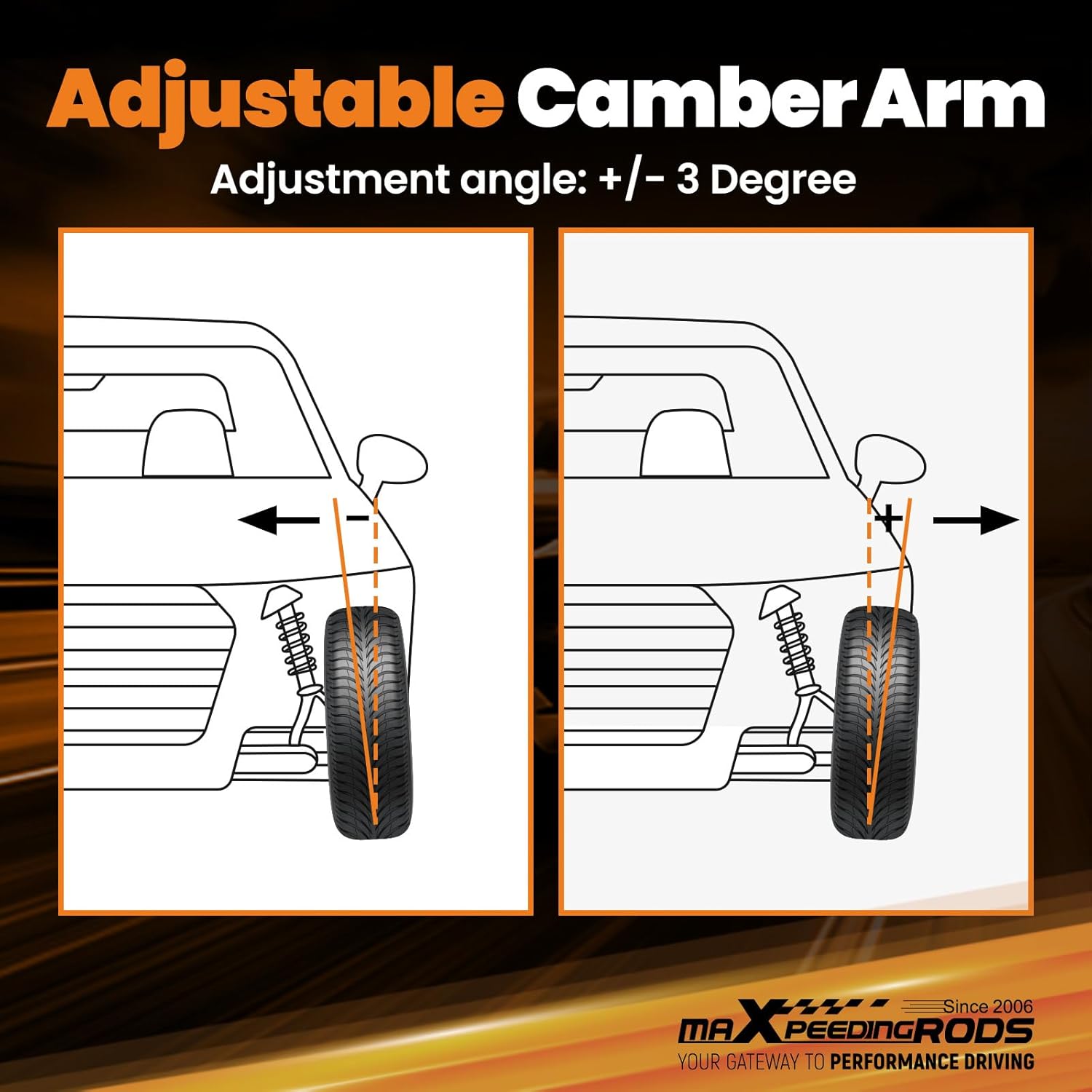 maXpeedingrods Adjustable Rear Camber Arms Kit for Toyota Camry (XV70) 2018-2024, Adjustable +/-3°Control Arm