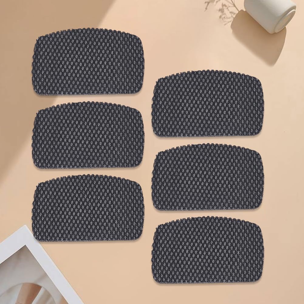 10 Pairs Black Shoes Repair Patches Quick Self Adhesive Inside Shoe Hole Heel Rectangle Mesh Fabric Stickers Polyester Patch Bulk for Sewing Making Repairing Holes Sneakers DIY Craft Supply