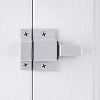 Vista 4 de 4 paquetes de pestillos de cierre automático para puertas, cerradura de puerta de resorte plateada, pestillo de seguridad de aleación de aluminio