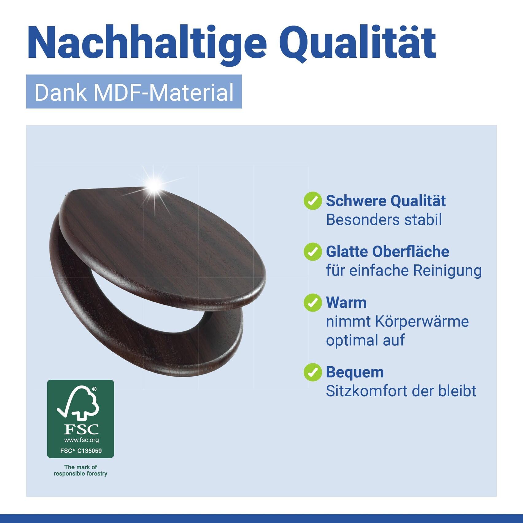 WENKO Abattant WC Wenge abaissement Automatique Marron - Marron foncé