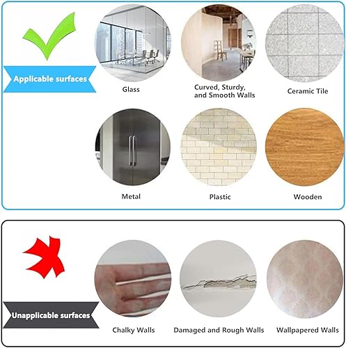 Miniatura 7 de Papel magnético de borrado en seco con adhesivo, película de pizarra blanca de 47 x 23 pulgadas para pared, fácil de escribir y limpiar, pizarra de