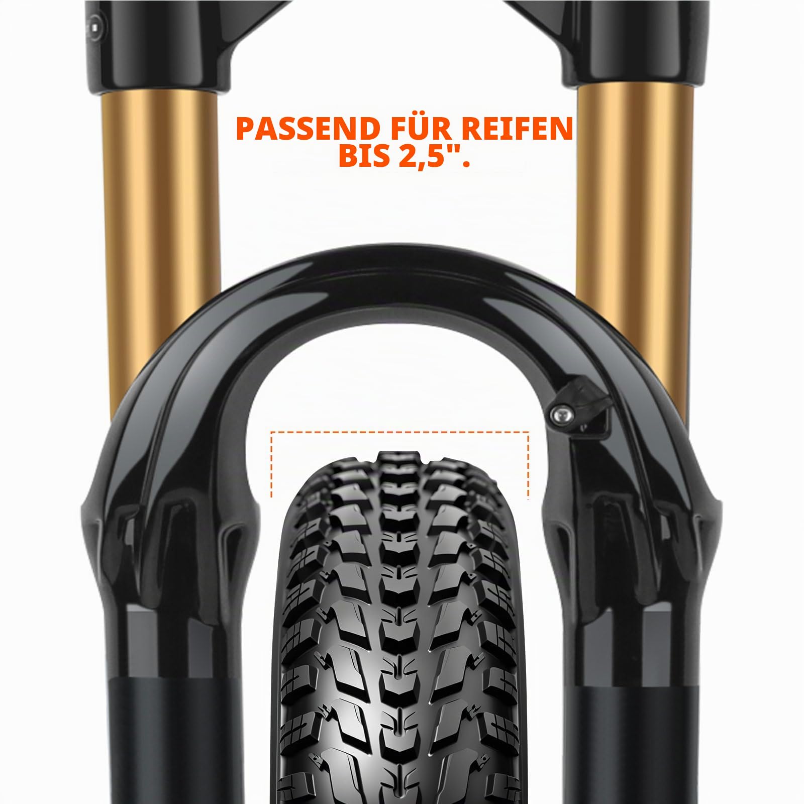 BOLANY 27.5/29Zoll MTB Luftgabel, 120mm Federweg Fahrrad-Federgabel 28.6mm (1-1/8inch) 220mm Gewindefreier gerader Gabelschaft 9x100mm QR Scheibenbremsversion