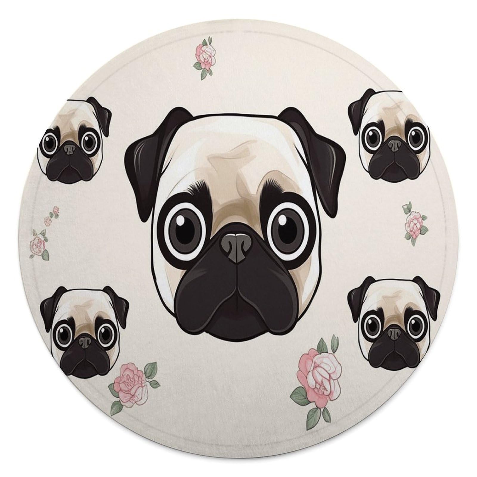Cadeau de Noël couverture carlin ronde et douce en peluche