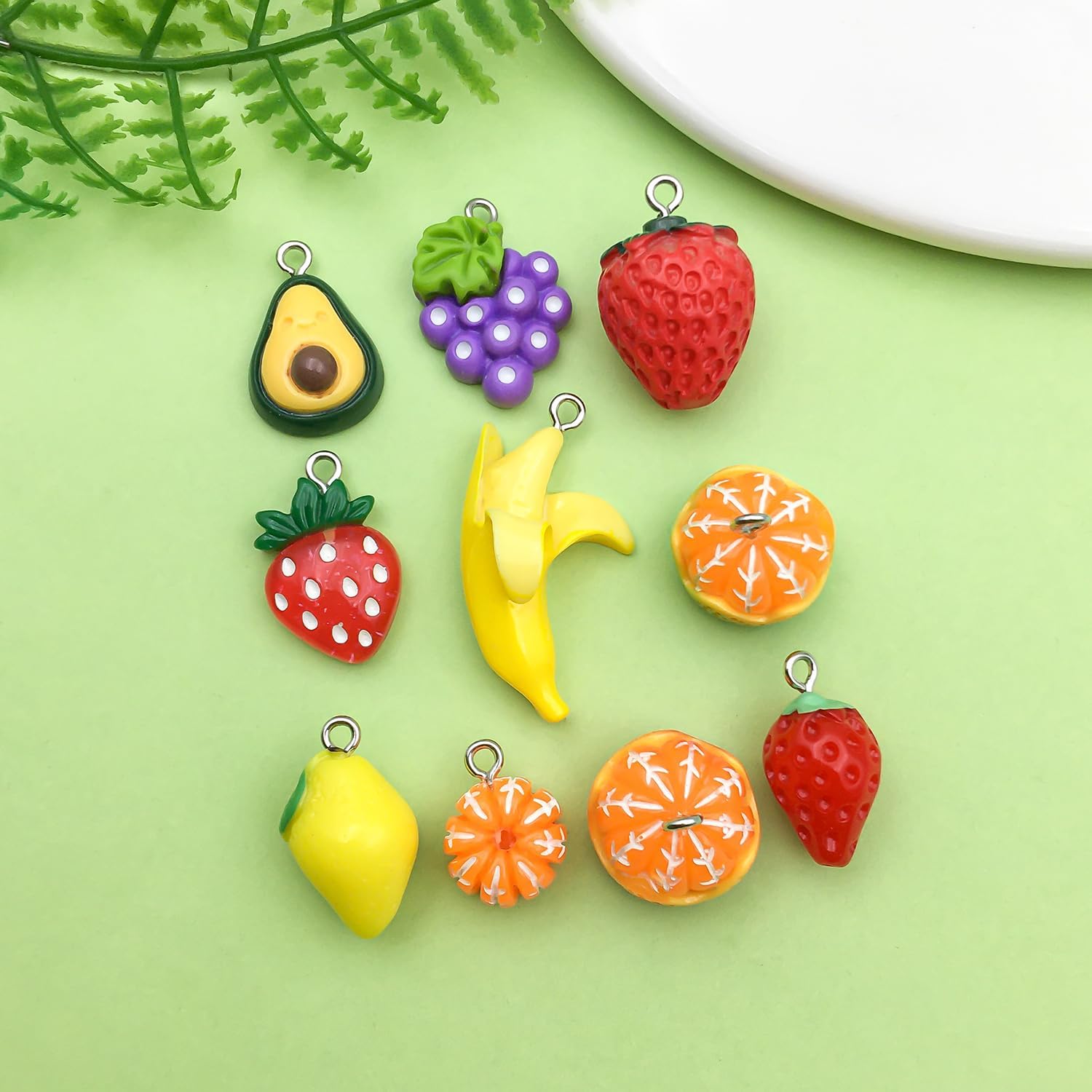 Sailanzi 20pcs Resin Fruit Series Pendant Jewelry Making DIY Keychain Earrings Pendant Various Design Charms for Jewelry Making Bracelets Necklace (SN543) - Image 5