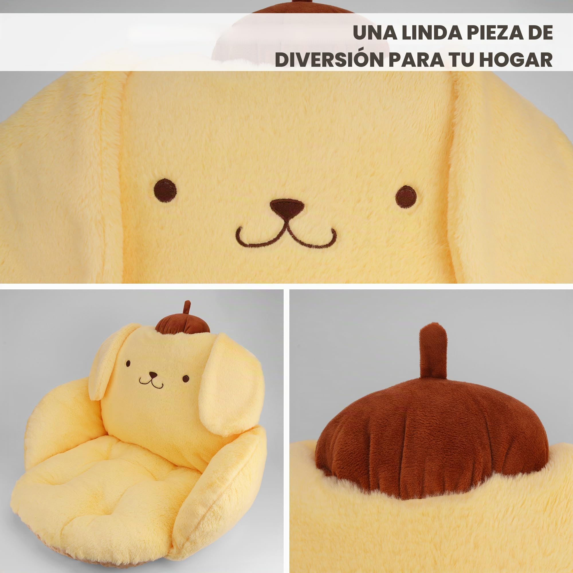 Juju Cojín de Felpa Kawaii Amarillo, cómodo cojín para Silla, decoración de habitación Kawaii, cojín para Silla de Escritorio, cojín de Suelo, decoración de Sala de Juegos, Accesorios de Escritorio