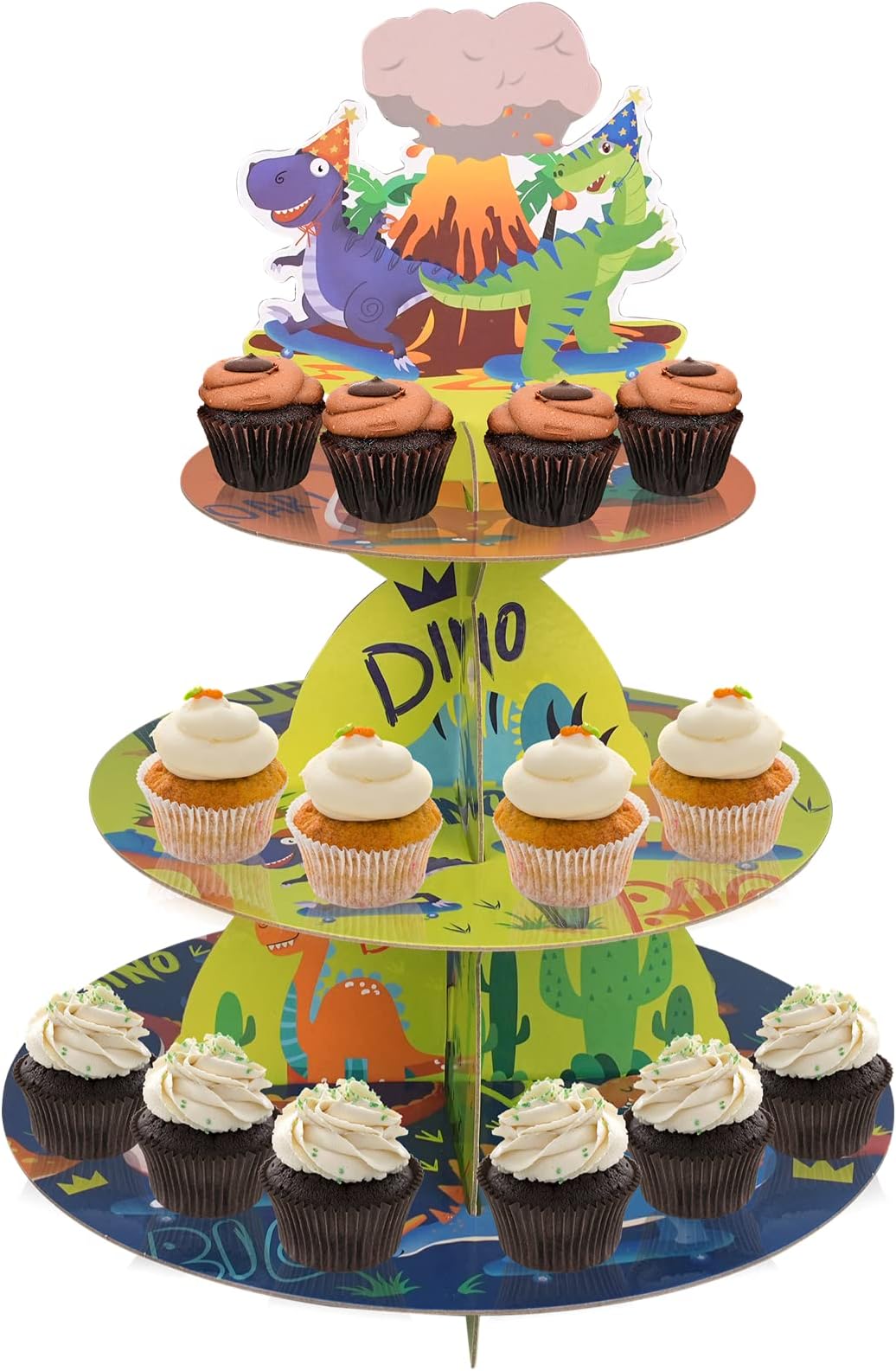 3Tier Dinosaur Cupcake Stand Mini Cake Stand Reusable Kid