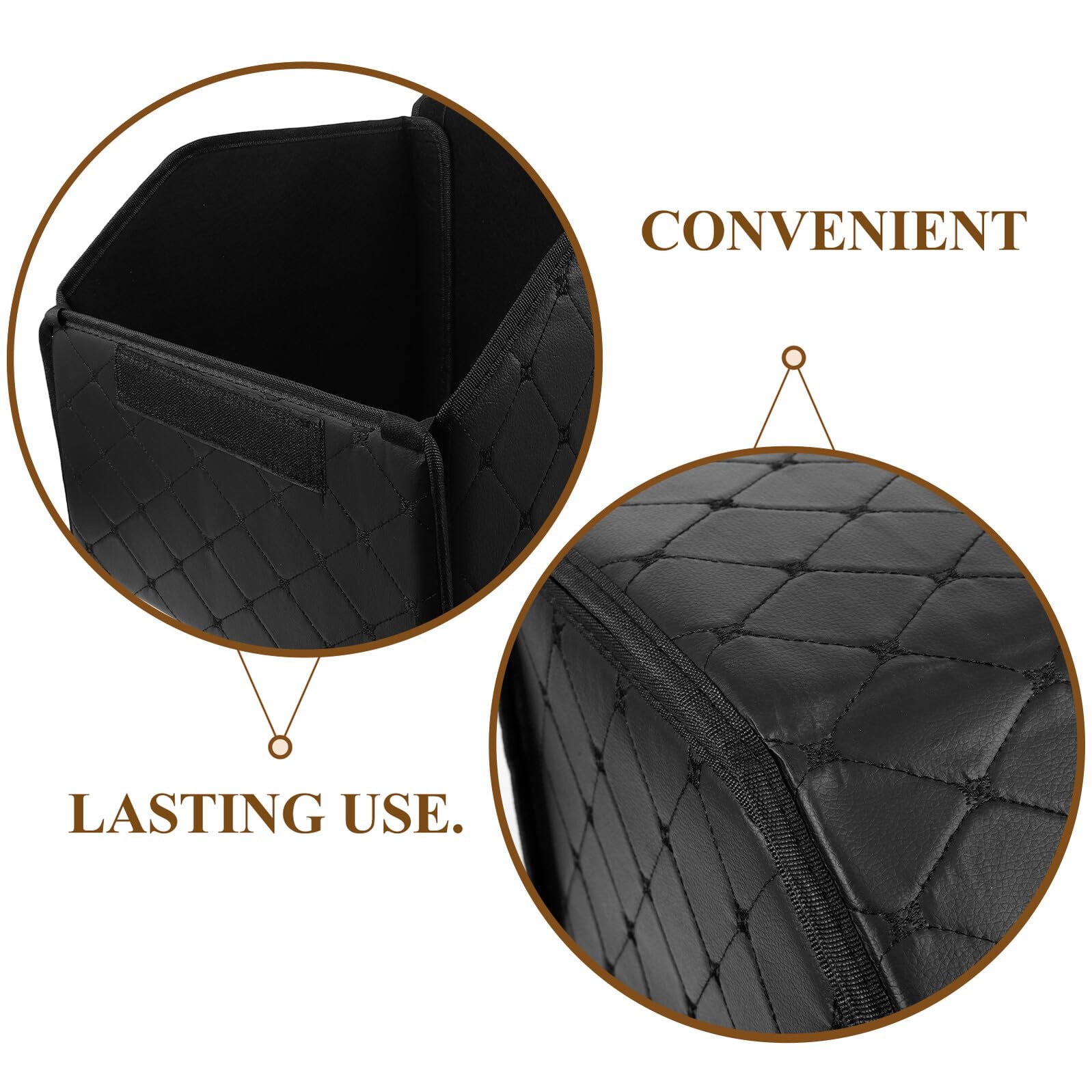 Healeved Organizer Pieghevole per Bagagliaio Auto in Similpelle Contenitore Portaoggetti Multifunzionale Medio 40X30X30 CM Scatola Pieghevole per Veicoli Ampio Spazio e Design