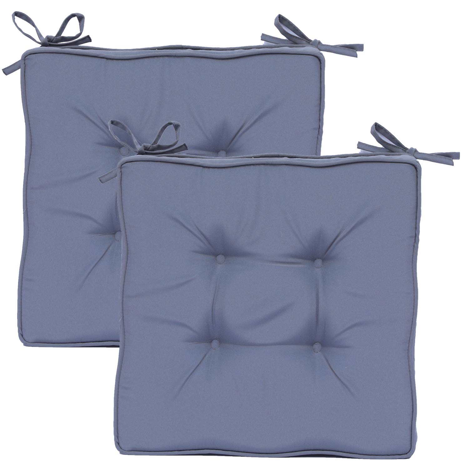 RACE LEAF Garden Chair Cushions,Chair Pads,Seat Pads for Dining Chairs,Cover Indoor Outdoor Seat Pad Cushions,for Your Living Room, Patio,Car,And More (square Pack of 2, light grey)OEKO-TEX STANDARD 100