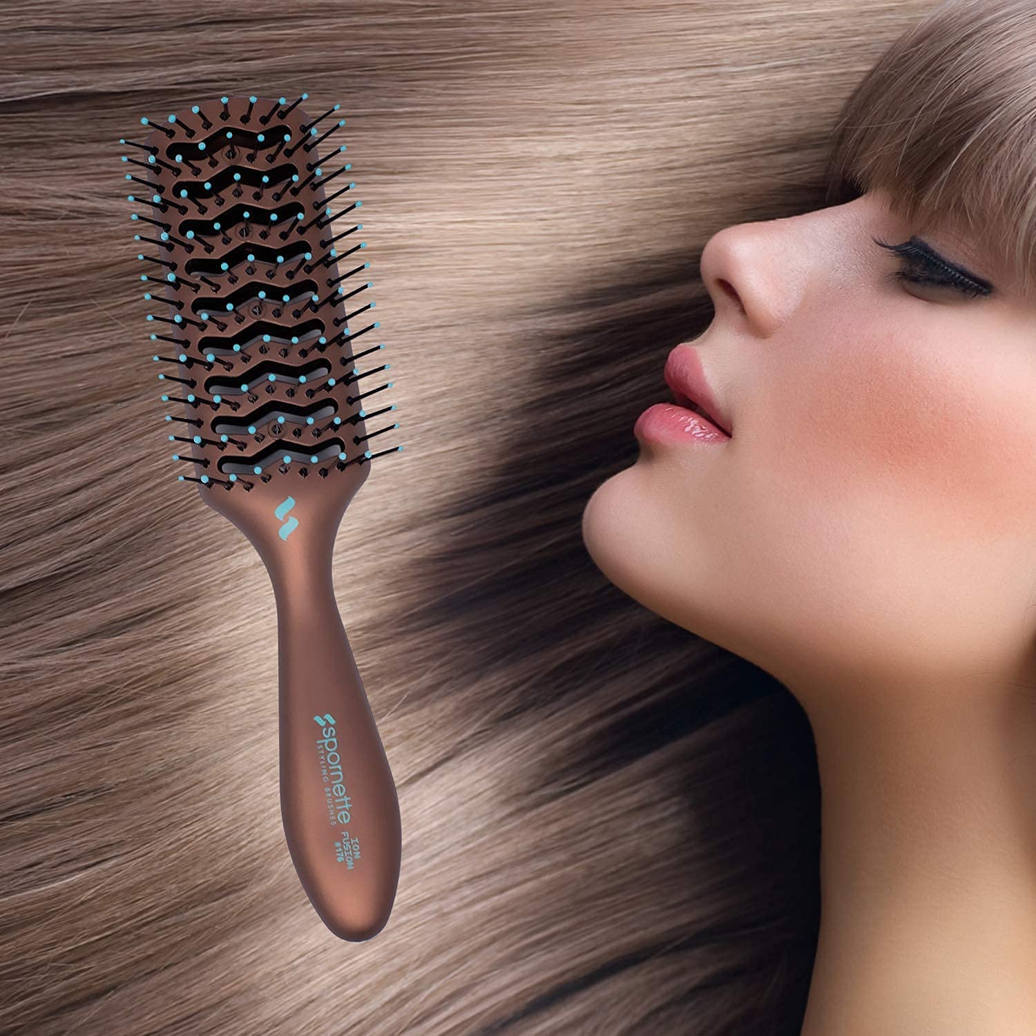 Amazon.com : Spornette Ion Fusion Vent Brush 176 Bundle with Hair