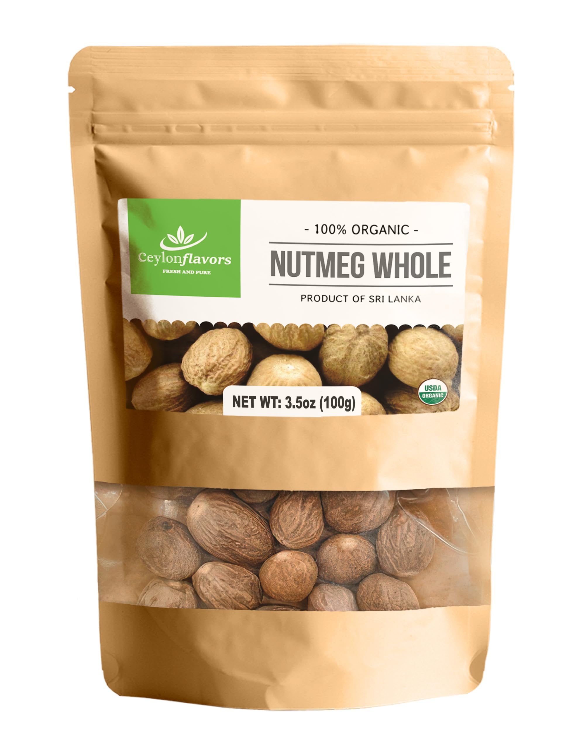 Amazon.com : Organic Whole Nutmeg (3.5 oz), Premium Grade