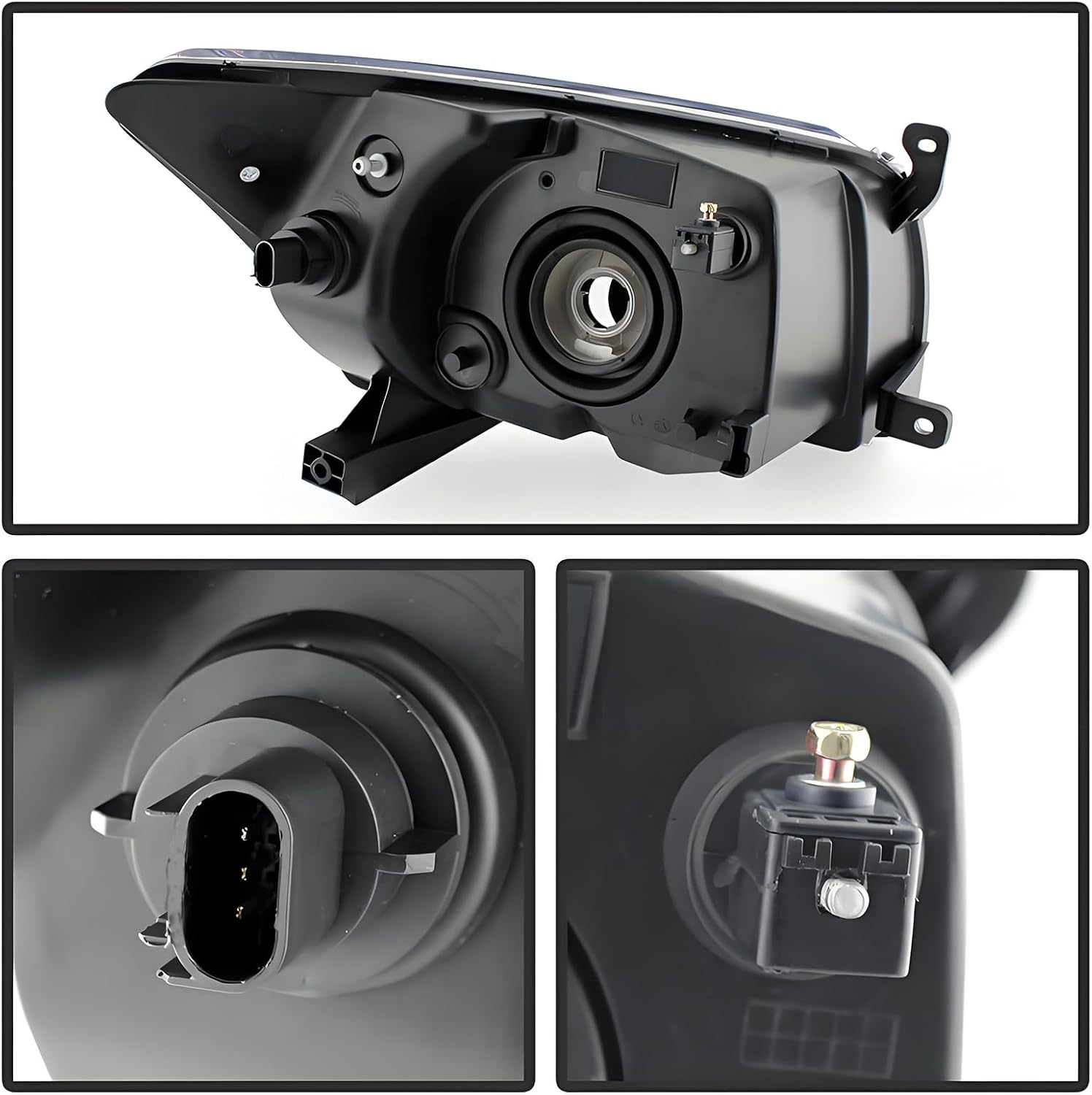 2pcs Headlight Assembly Set For 2007 2008 2009 2010 2011 2012 Dodge Caliber Hatchback SE SXT R/T Express Uptown Halogen Replacement Headlamp Chrome Housing Amber Reflector Clear Lens(LH&RH)