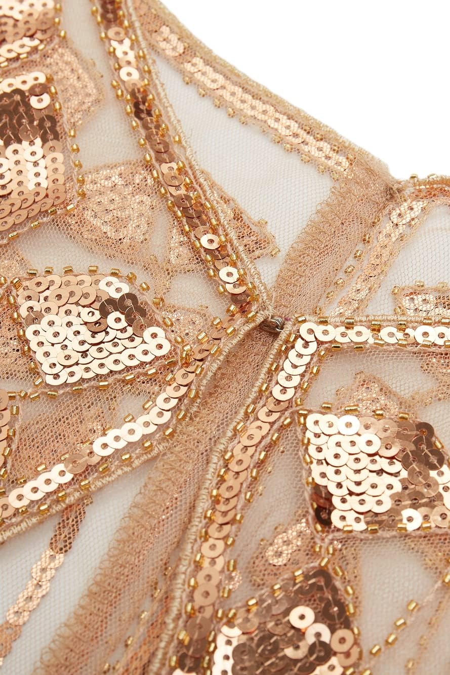 BABEYOND 1920s Shawl Wraps Sequin Beaded Evening Cape Bridal Shawl - Image 5