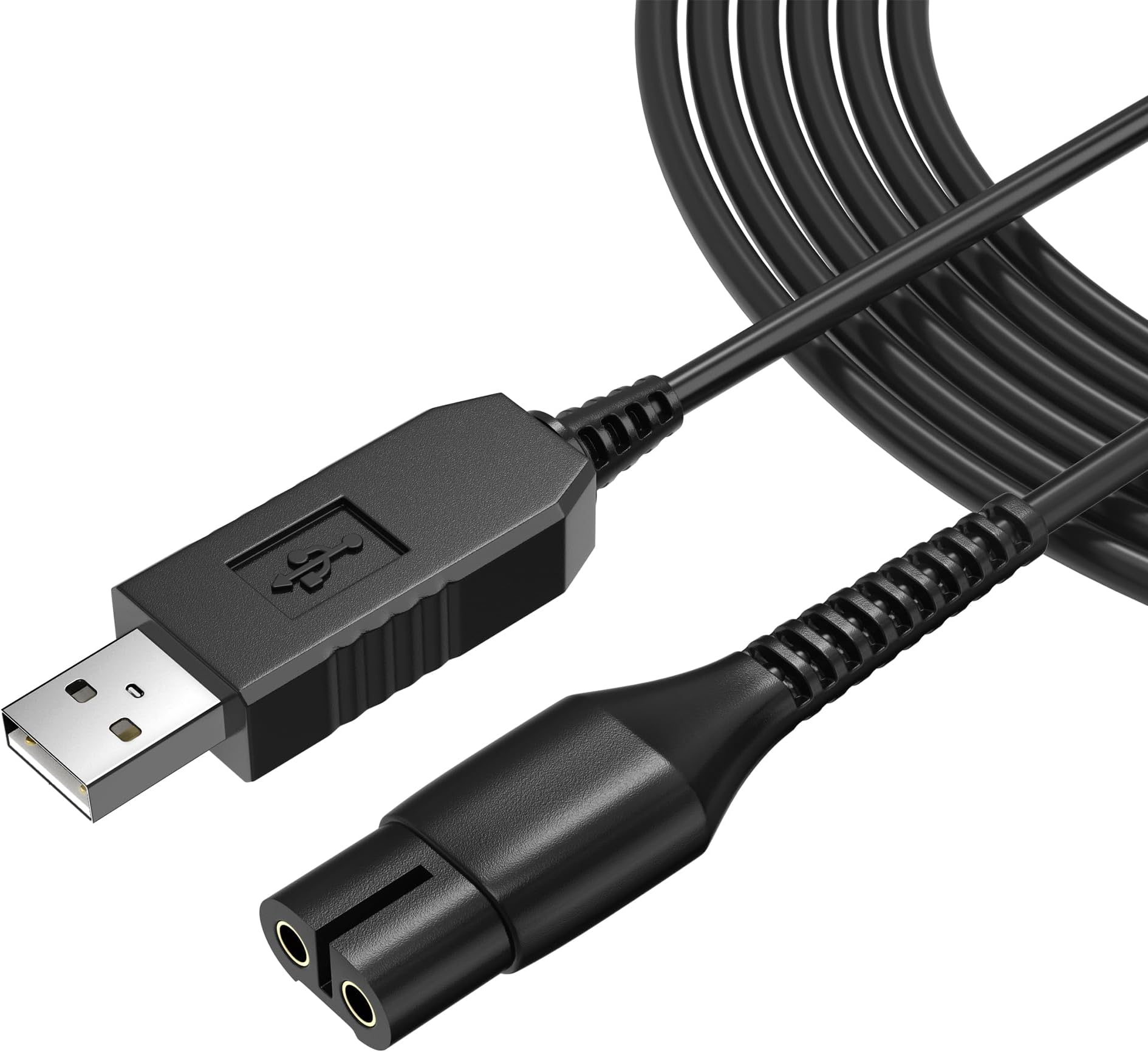 PwrON AC Power Cord Replacement for Philips OneBlade A00390, 1.2m Power Cable Compatible with QP2520 QP2530 QP2630 QP2640 QP2720 QP6500 QP6520 QP6530 SP9860 SP9870 Series (Black)