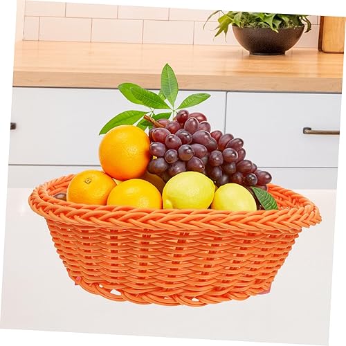 Miniatura 4 de Zerodeko Cesta de frutas tejida para decoración de casa para decoración de galletas para el hogar, cuenco de mimbre, cesta de ratán con corazón,