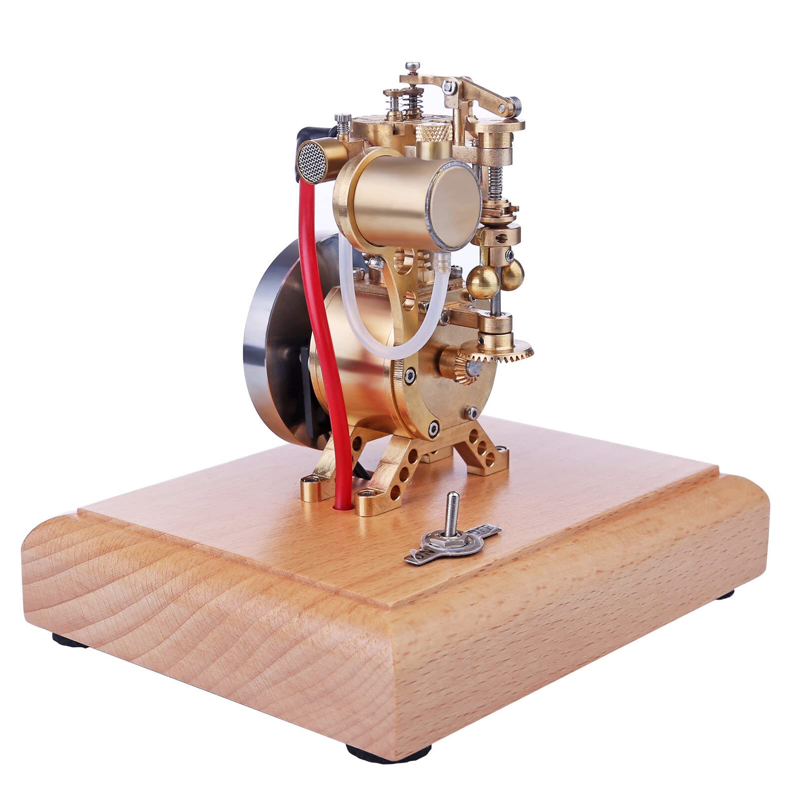 NULA Hit and Miss Motor Modellbausatz – M19 1,6CC Vertikaler 4-Takt-Benzinmotor Mini Verbrennungsmotoren Modellbau mit Fliegendem Ball-Drehzahlbegrenzer Experimentier Spielzeug