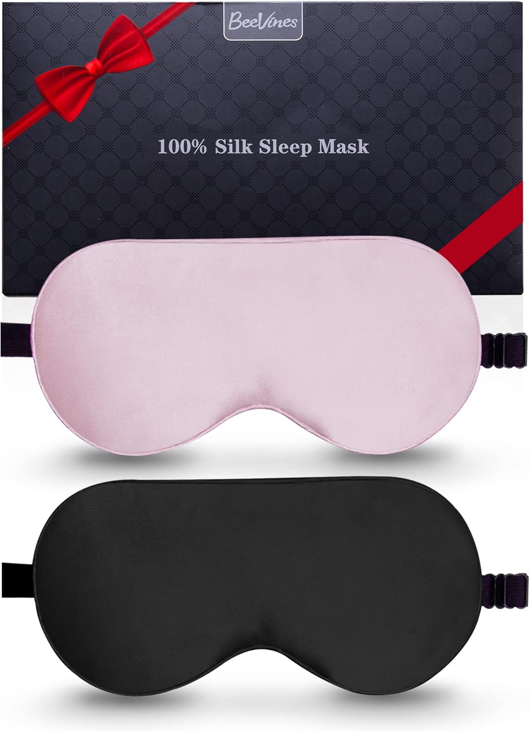 Silk Sleep Mask, 2 Pack 100% Real Natural Pure Silk Eye Mask with Adjustable Strap, Eye Mask for Sleeping, BeeVines Eye Sleep Shade Cover, Blocks Light Reduces Puffy Eyes Gifts : Health & Household