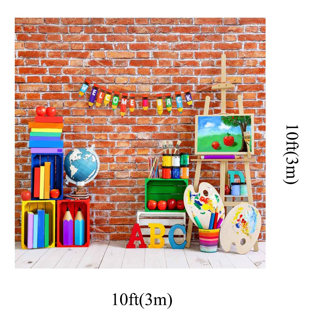 Abc Rentals Backdrop White Brick Backdrop Kate 7x5ft Back To School Photo Backdrop - White ...