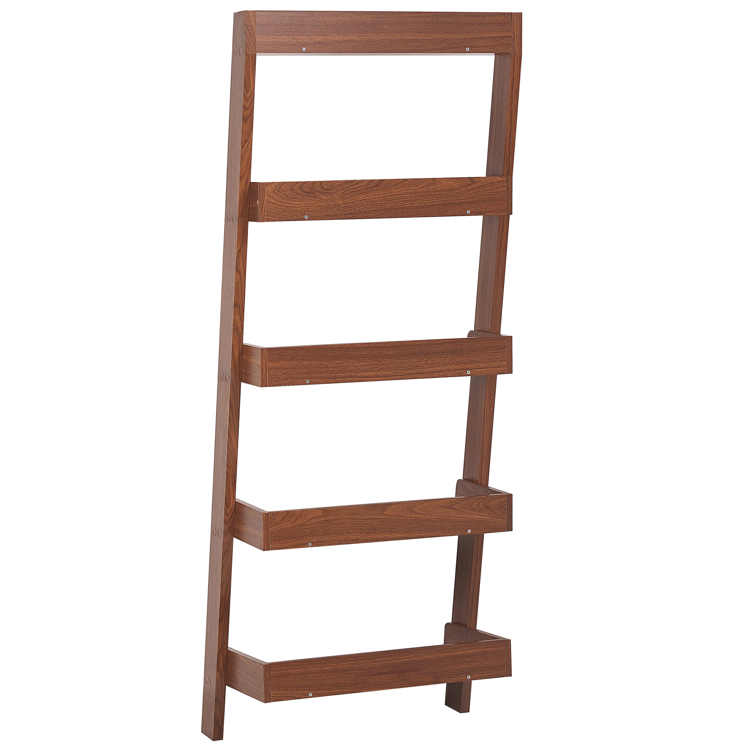 Industrielles Regal 5 Fächer MDF-Platte dunkler Holzfarbton Mobile Trio