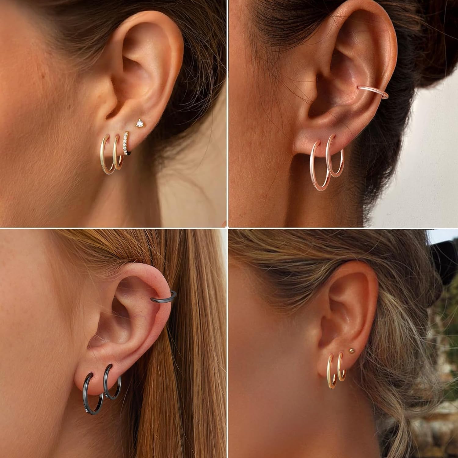 ChicSilver Sterling Silver Hoop Earrings for Women Hypoallergenic 925 Sterling Silver Huggie Earrings for Women Dainty Earring (8/10/12/14/16/18/20MM) - Image 7