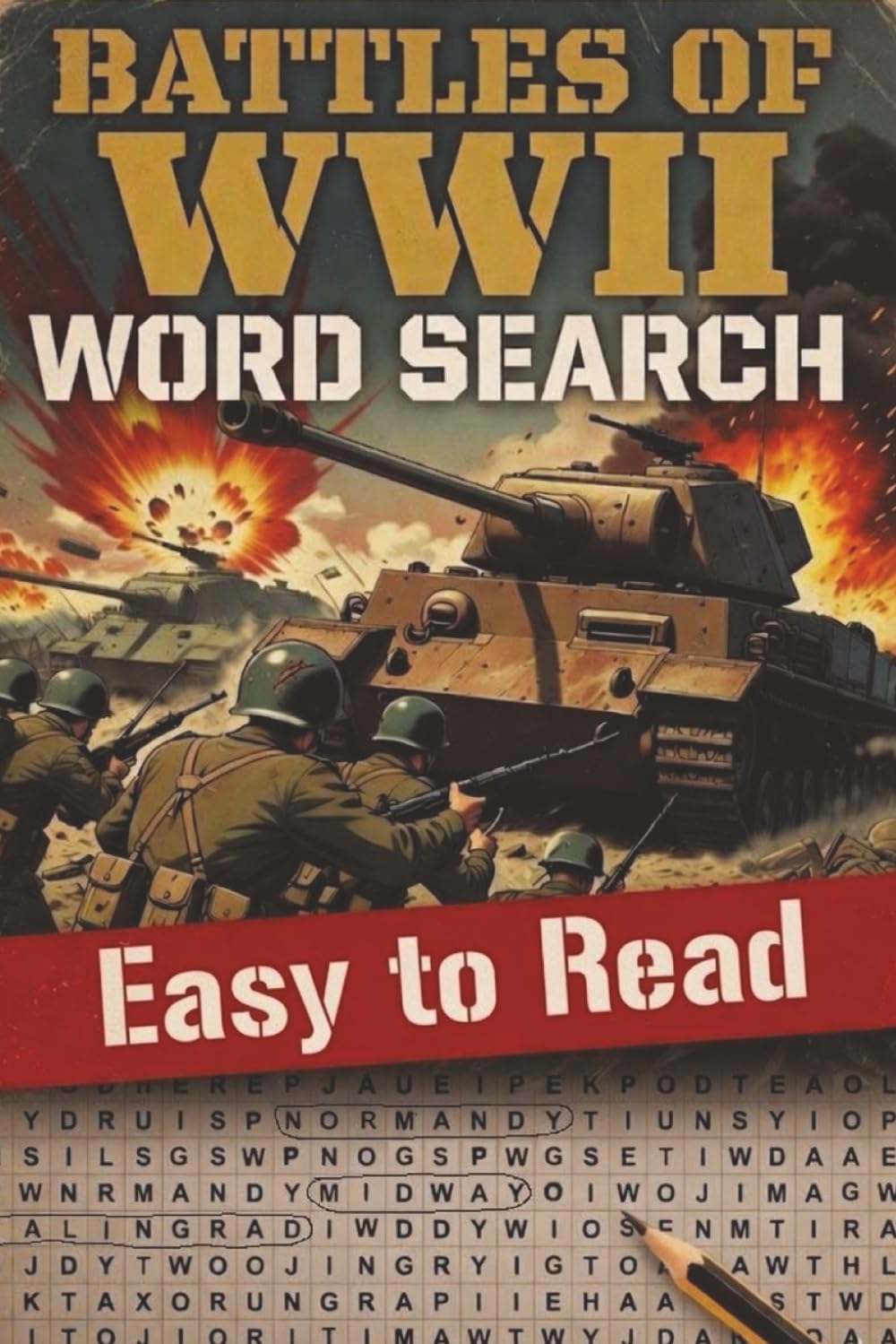 Battles of WWII Word Search Puzzle Book: Word Searches with Easy to Read Print about WWII, Battles of WWII, Heroes of WWII and More | 6x9 inches, 153 ... 500 Words | Gift for Seniors, Adults, & Kids