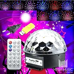 Globo LUZ de Festa Bola Maluca 6 Cores USB Pen Drive Controle Remoto Sensor de Som