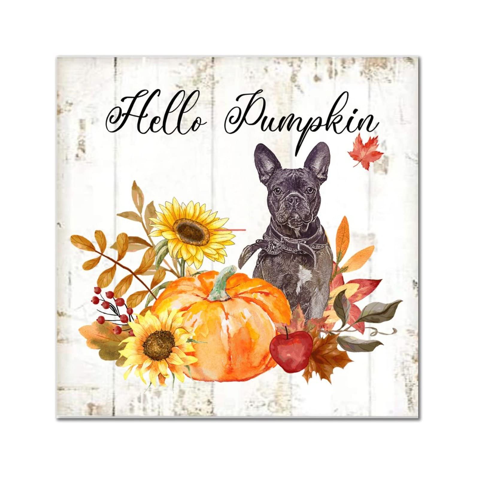 Plaque murale Hello Pumpkin bois pour rompre la monotonie