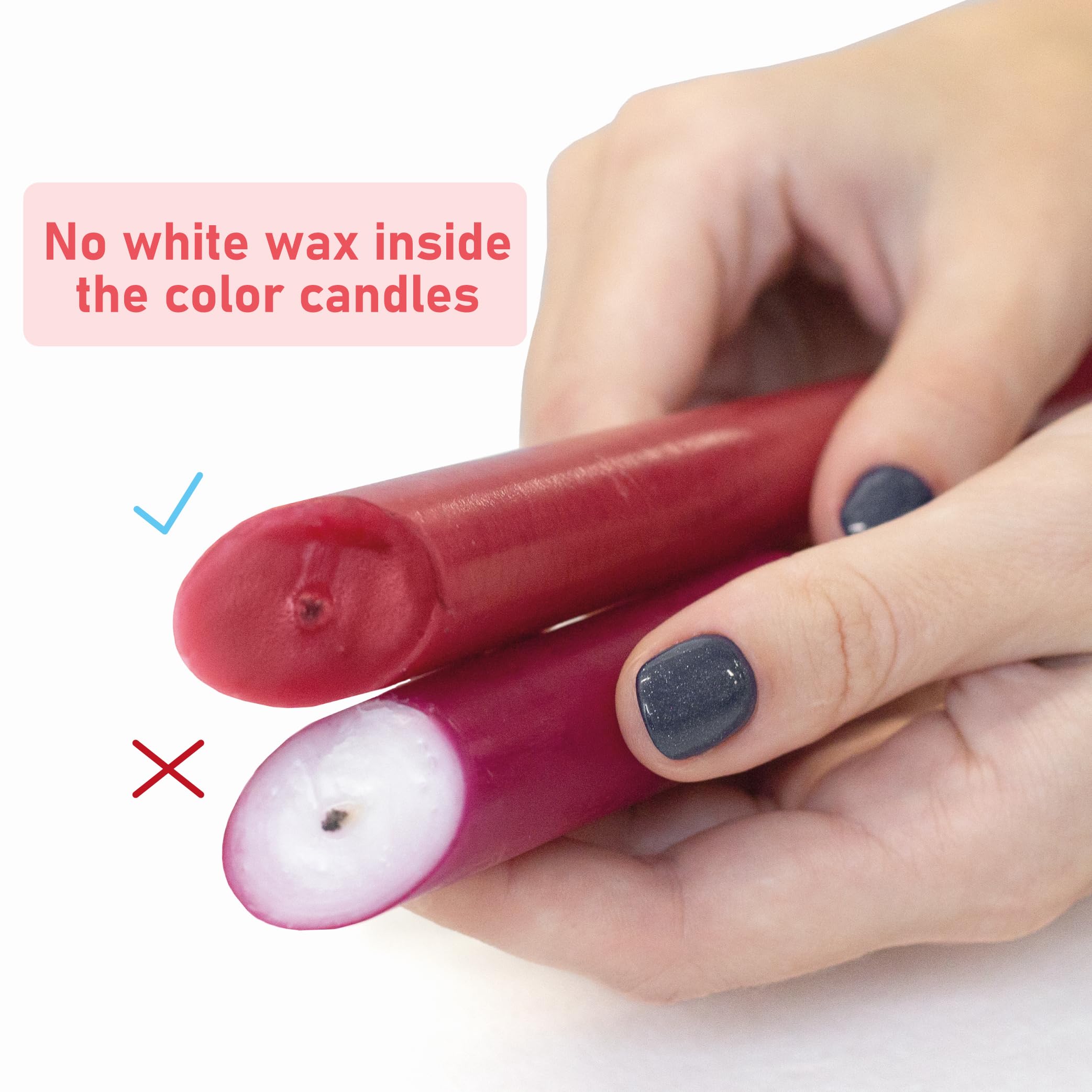 Candele coniche da 25,4 cm, confezione da 4 – Candele a lunga combustione senza gocciolamento e senza fumo – Candele affusolate per casa – Candele rosse brucianti 8 ore