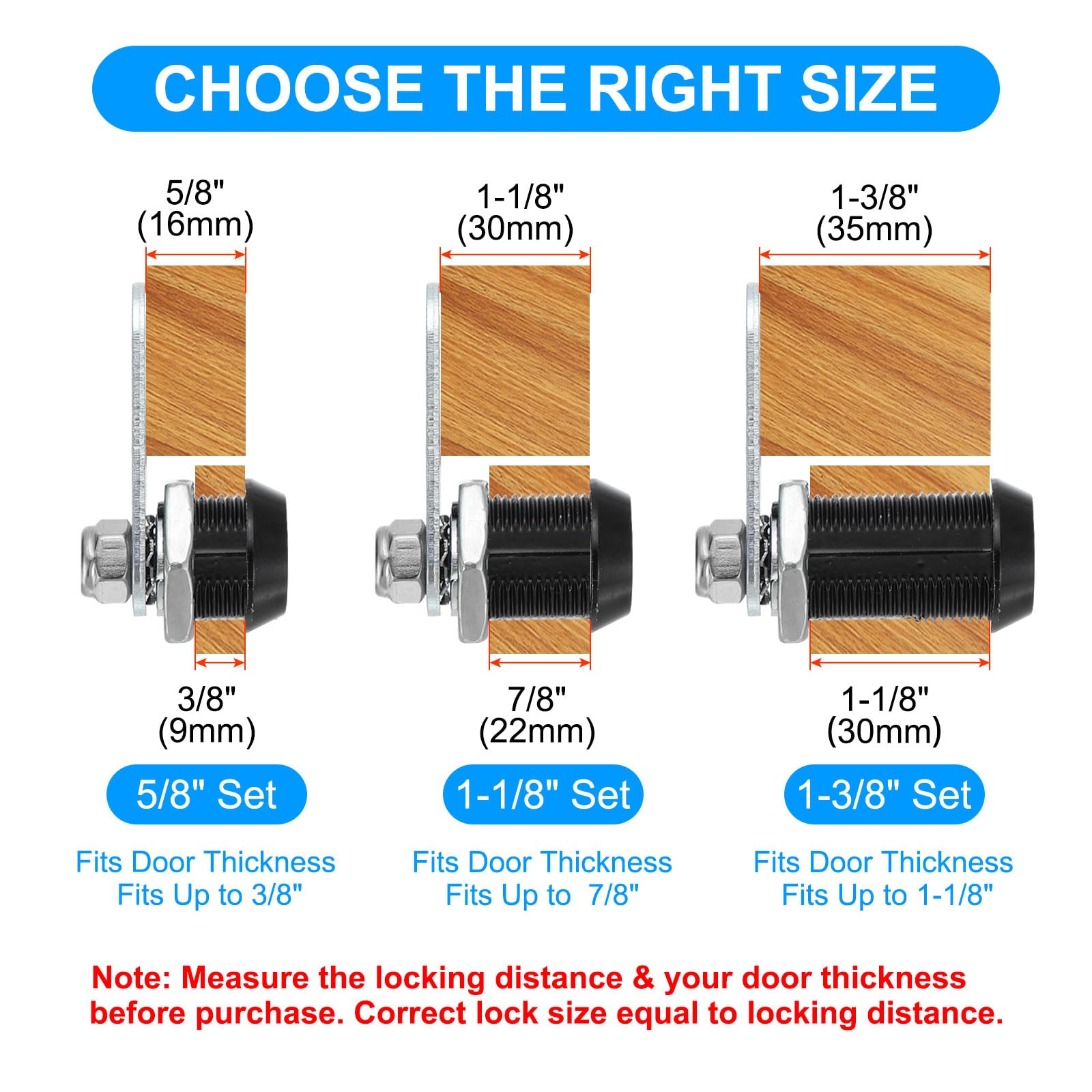 Uxcell Cabinet Drawer Cam Lock, 5/8" Cylinder Length With No.0 Cam