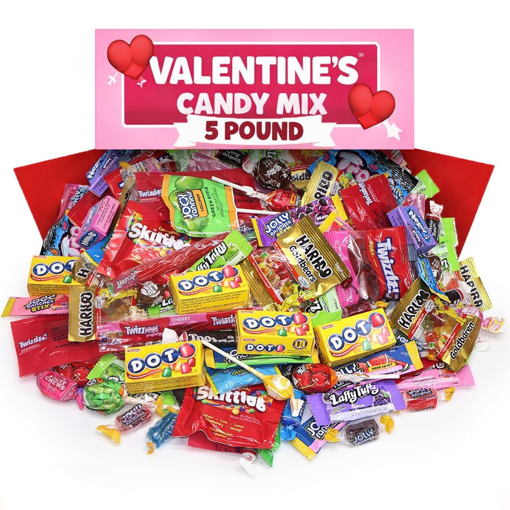 Bulk Candy Variety Pack - 5 lb Large Candy Mix Approx 250 Pieces - Individually Wrapped Party Candies for Pinata Fillers, Birthday Parties & Favors - Sugaridge
