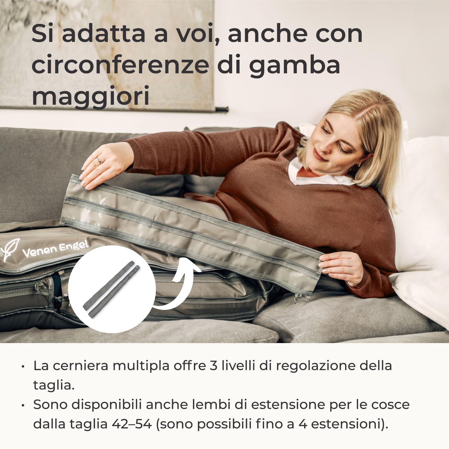 Venen Engel 8 Pantaloni Lymph-Flow, 8 camere d’aria, 6 programmi – massaggiatore gambe tipo Recovery Boots, ideale per il drenaggio linfatico manuale.
