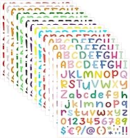 Vista 11 de 1224 calcomanías de letras, 12 hojas de calcomanías del alfabeto de 0.8-1.6 pulgadas, calcomanías de vinilo autoadhesivas de números y alfabeto