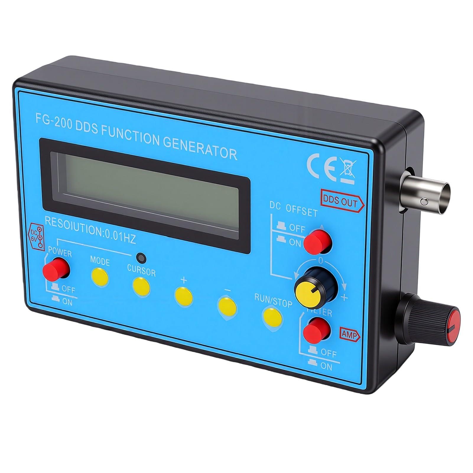 Generador de Señales DDS FG-200, 0.01Hz-500kHz, 15 Formas de