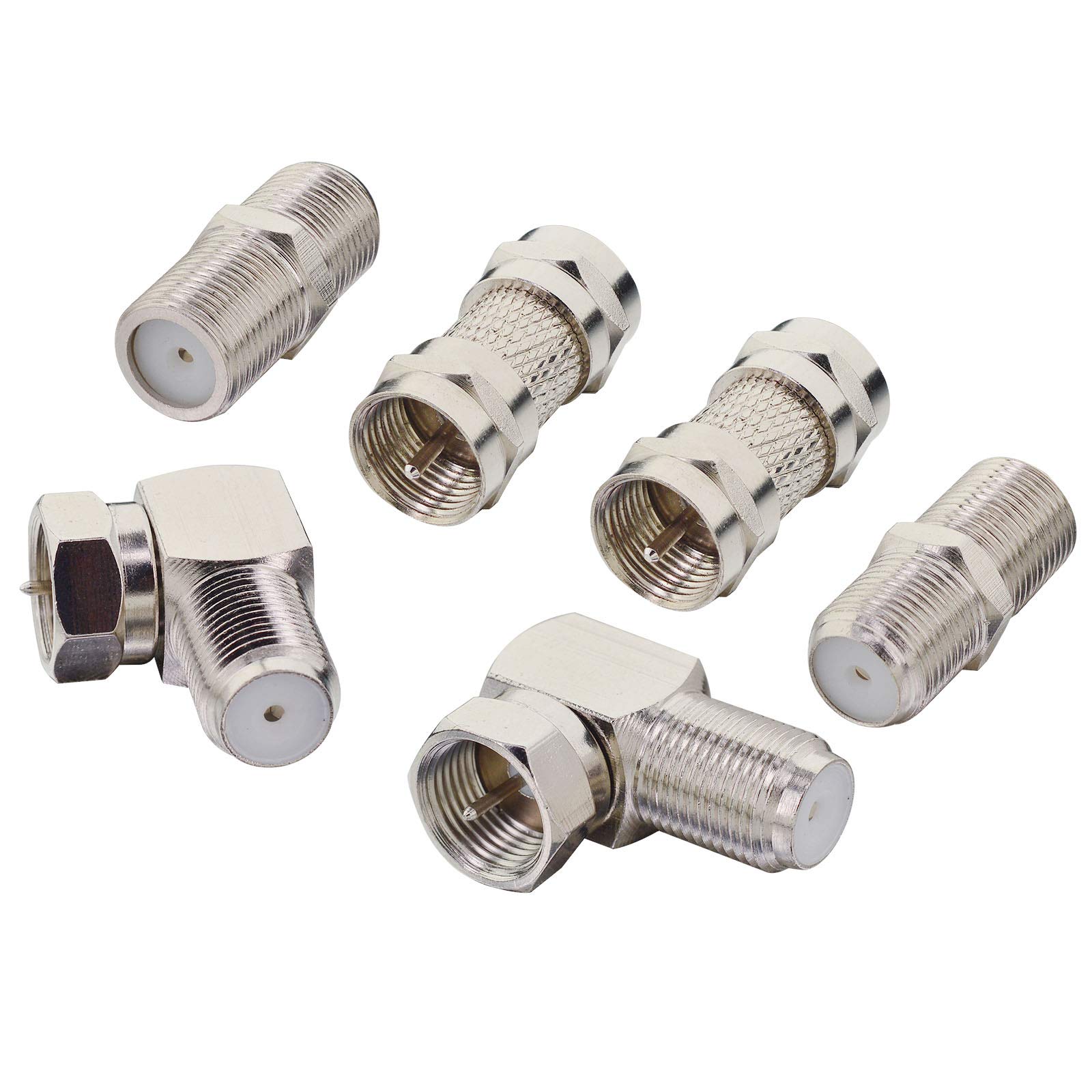 Boobrie 5 Adattatori TV Angolo Retto Tipo F – Connettore Coassiale Maschio-Femmina 90° Per Sky E TV A Parete
