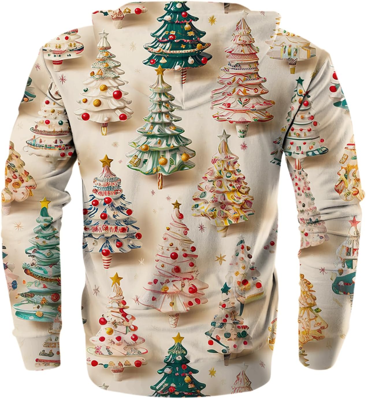 Men's Christmas Zip Up Hoodies Funny Drawstring Pullover Hoodie with Pocket - Image 5