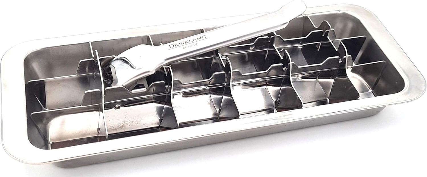 Dreiklang be Smart Robust ice Cube Tray, Stainless Polished Steel