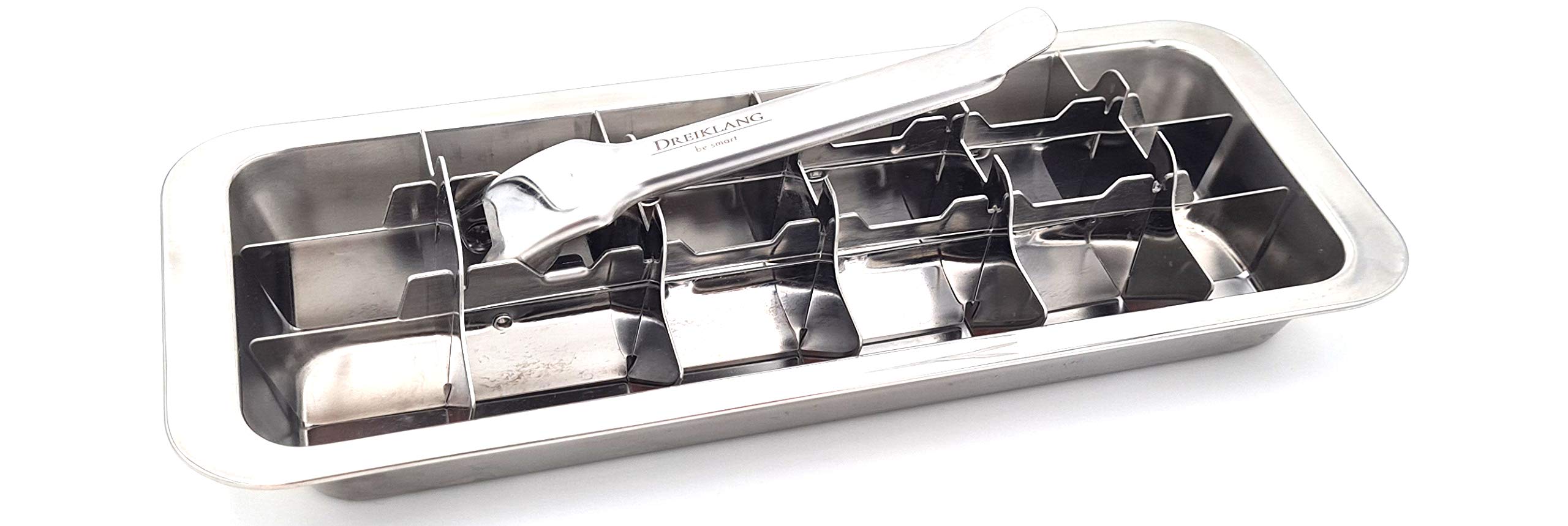 Dreiklang - be smart Stainless Steel Polished Ice Cube Tray for Freezer with ...