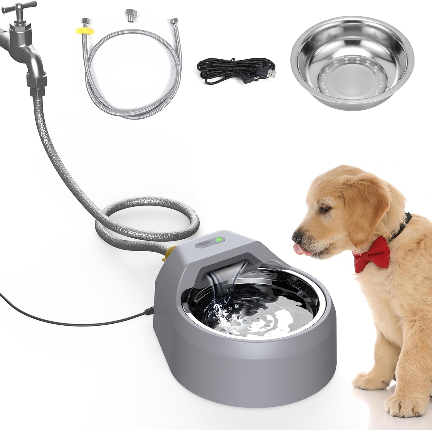 Canine Water Fountain Auto Filling Canine Water Dispenser Join Water Provide, USB Provide Auto Replenish Water Canine Bowl