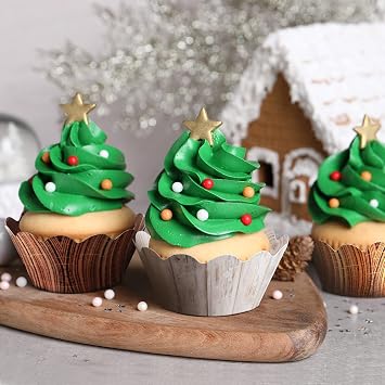 Sabary 120 Pcs Woodland Cupcake Wrappers Wood Grain Rustic Party