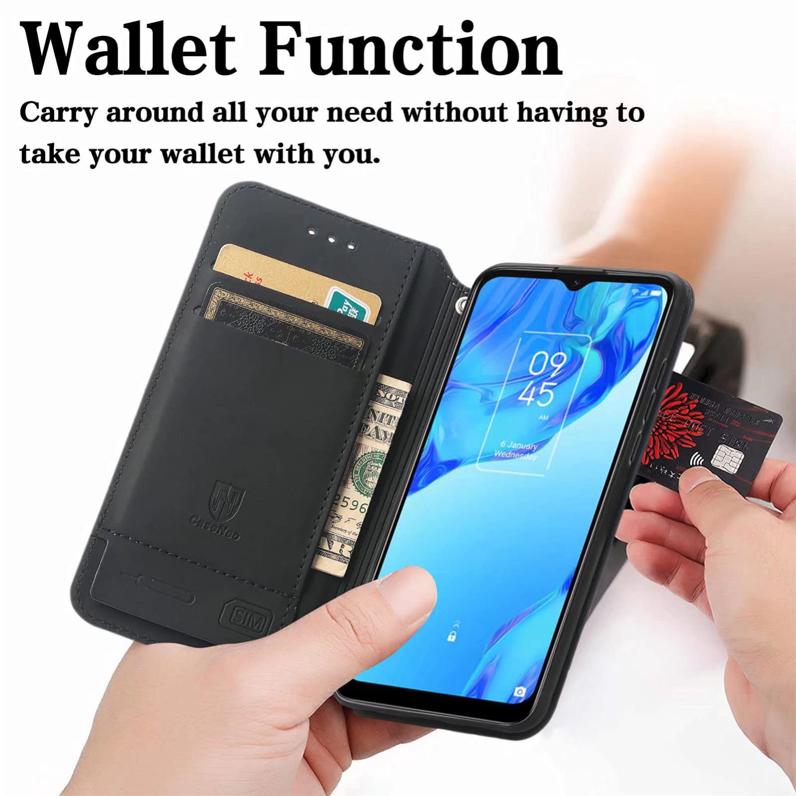 Custodia Impermeabile Smartphone Funzione Stand Blu Huawei P20 Lite Custodia Skin Pu Portafoglio Protettiva In Pe Cover Honor X8a