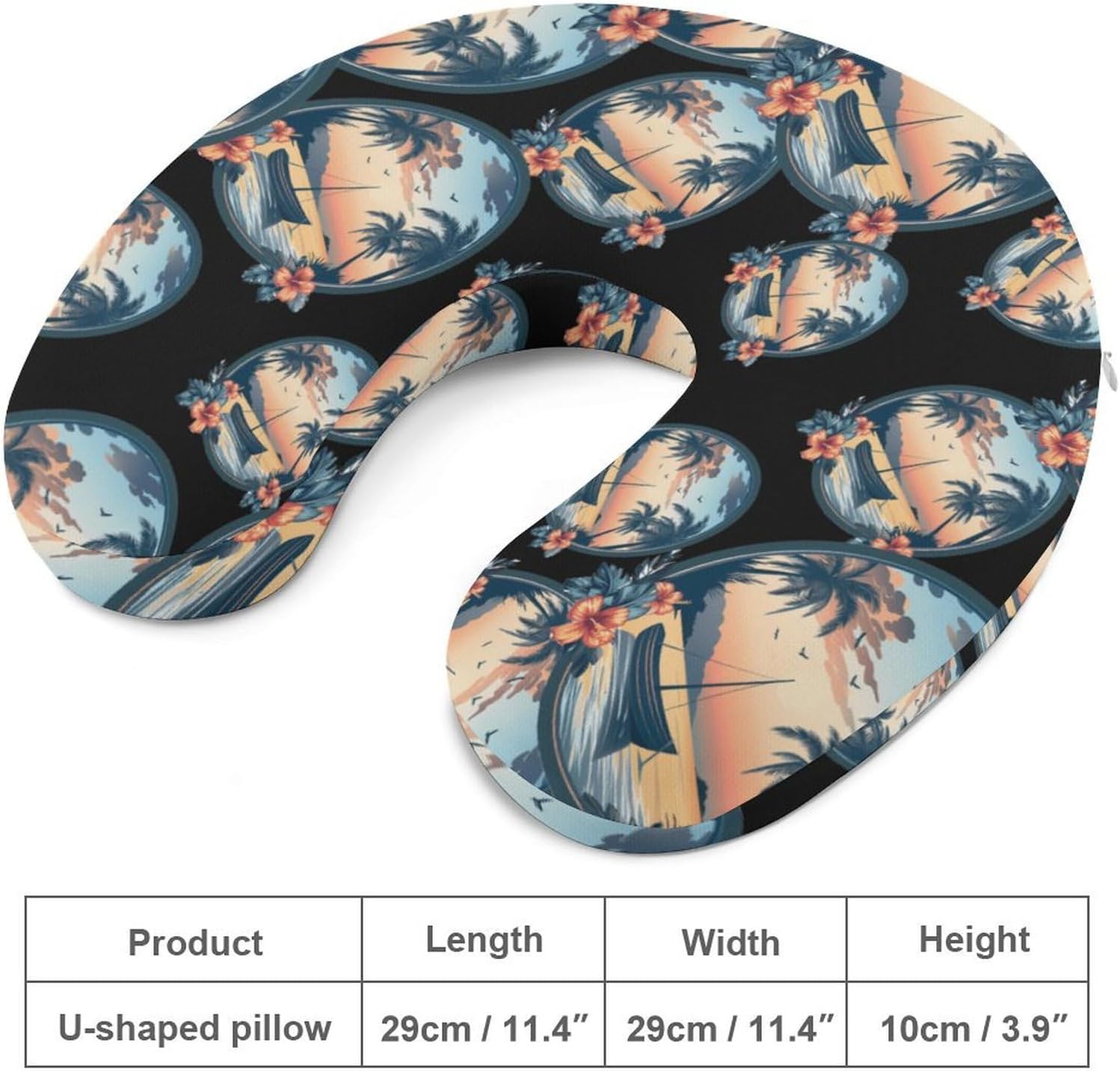 Tribal Hibiscus Travel Pillow U Shape Neck Pillow Washable Pillowcase for Sleeping Chair