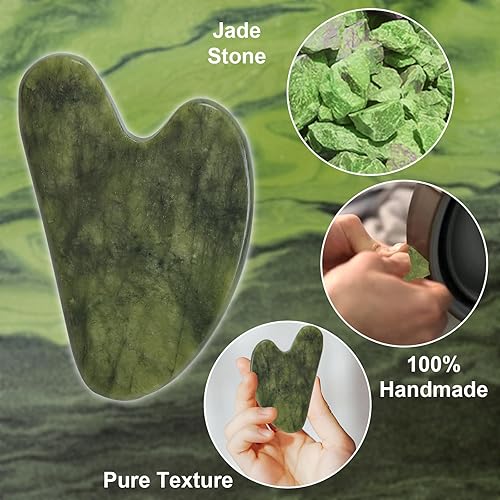 Miniatura 6 de BLHLA Herramienta facial Gua Sha de piedra de obsidiana para el cuidado de la piel, masajeador facial, herramienta GuaSha, herramienta de escultura