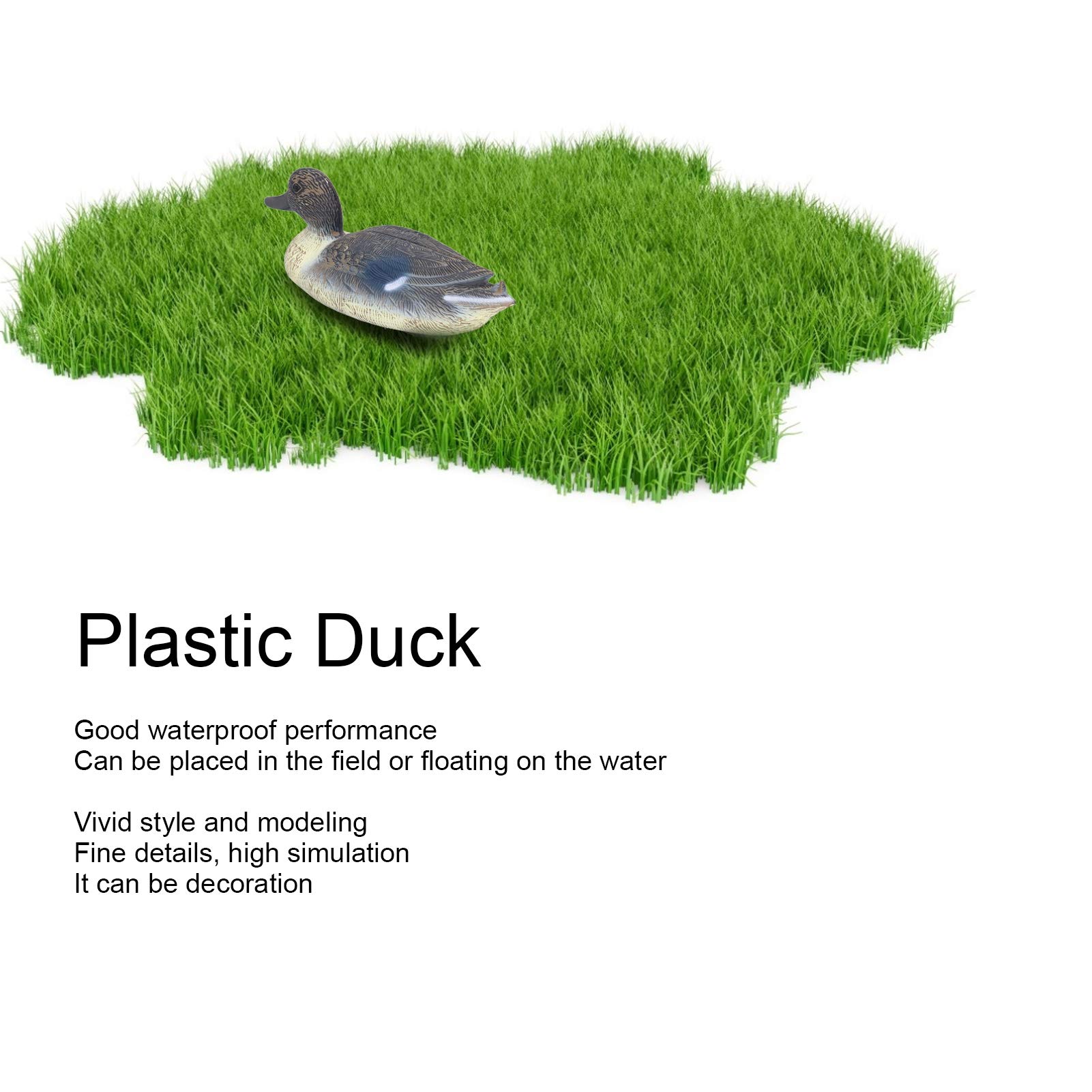Pilipane Lifelike Plastic Duck Decoration, Vivid Outdoor Duck Decor for Garden, Watertight Hunting decoys