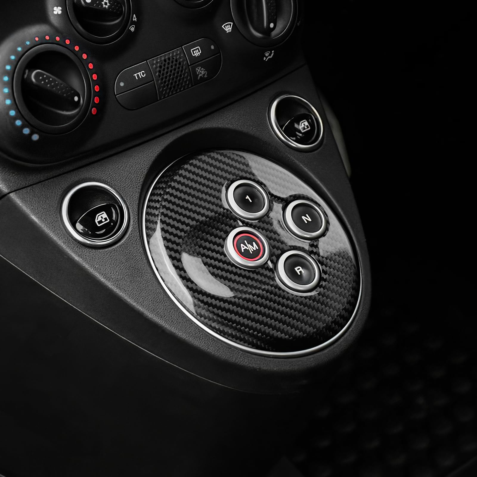 KUNGKIC Pour Fiat Abarth 595/695 Voiture Console Panneau de décoration Cadre intérieur en fibre de carbone Accessoires cadeau