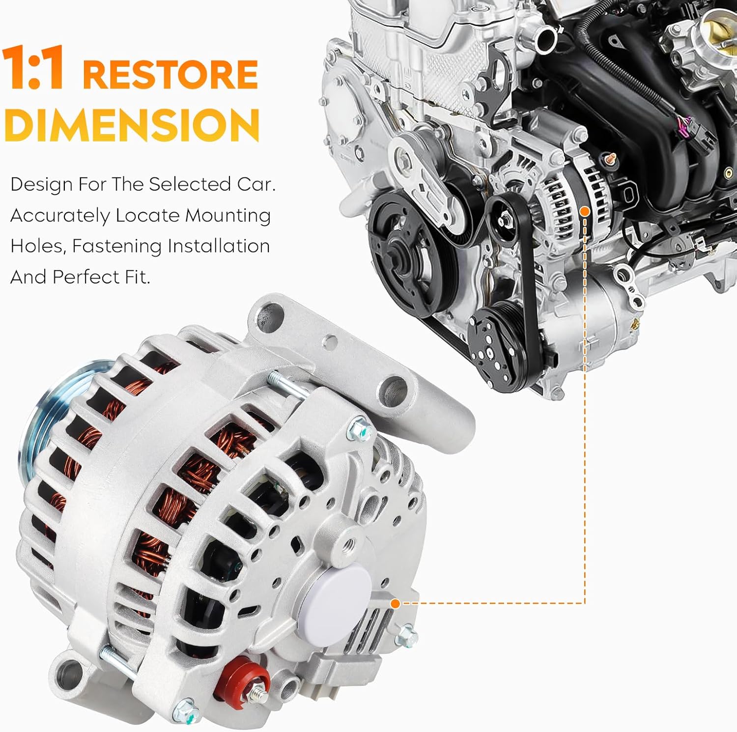 New Alternator 6.0L 6.0 for Ford F250 F350 Super Duty 2005-2007 Diesel V8, AFD0131, 5C3T-10300-BA, 5C3Z-10346-BA, 6C3T-10300-BA, 6C3Z-10346-BA, 400-14075, 8478