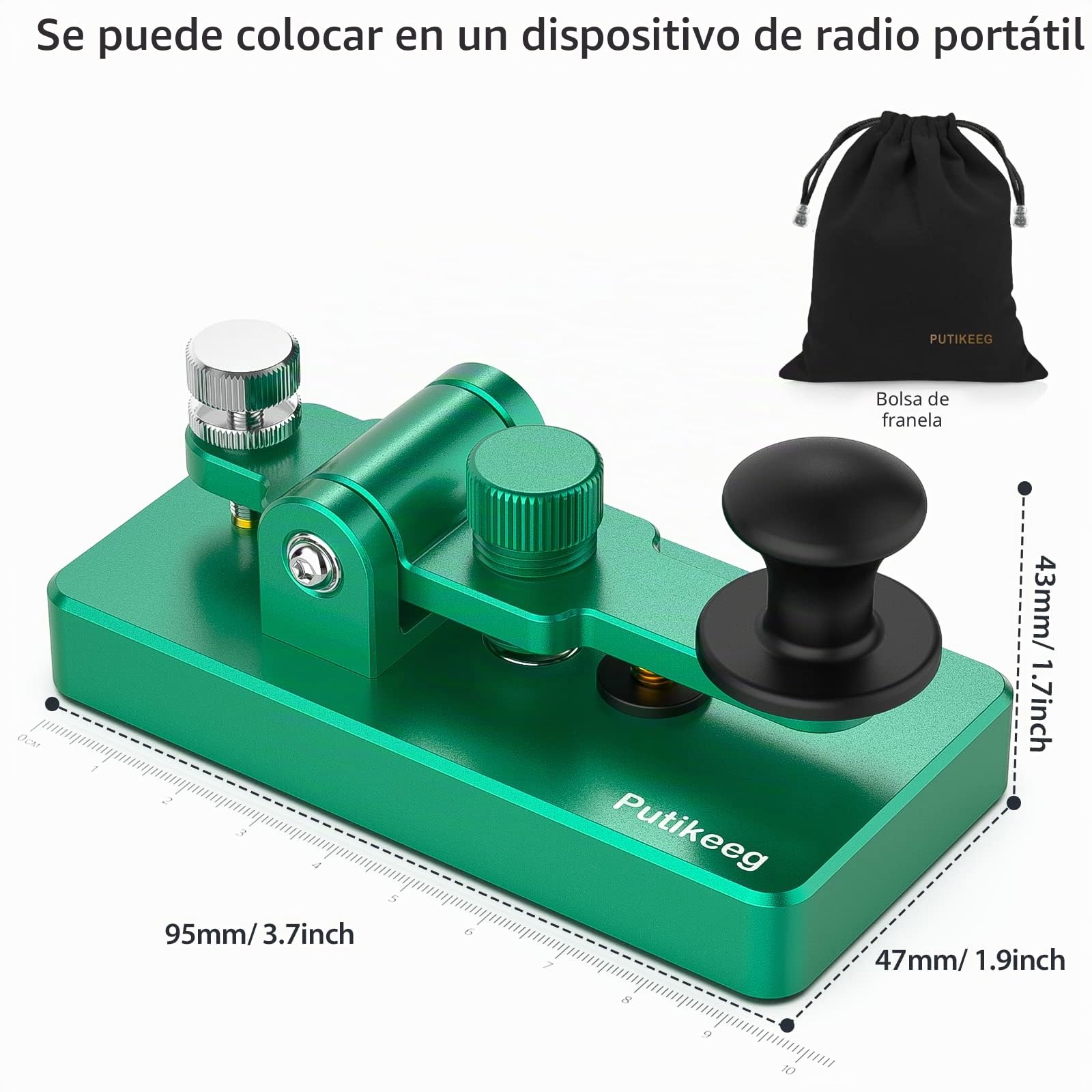 Putikeeg CW manipulador morse,llave recta código morse,radioaficionados equipos,ham radio manipulador telegrafo,llave telégrafo.