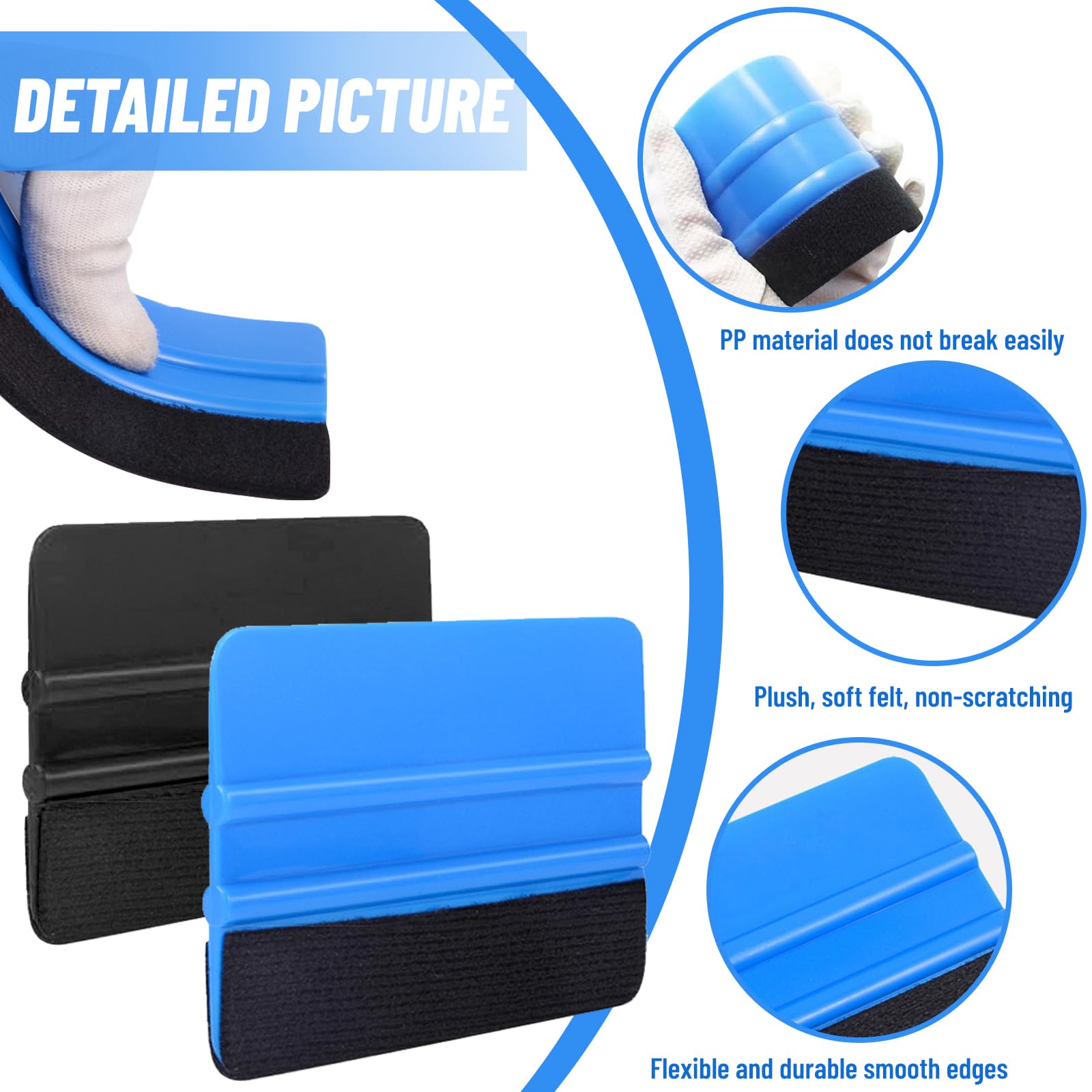 Set di 23 Pezzi Squeegee per Pellicola, CIYIN Set di Attrezzi per Vinile per Auto, Spatola per Cartas Parati, per Installazione Pellicole Auto, DIY, Incisione Artigianales