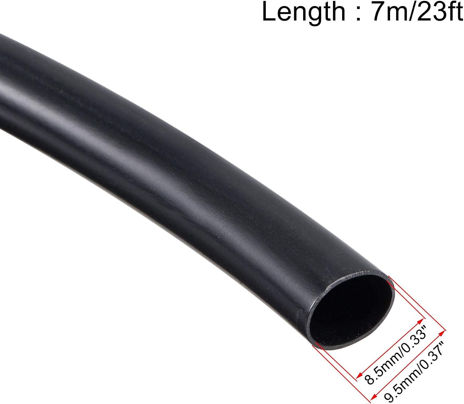 sourcing map Black PVC Tube Wire Harness Tubing, 8.5mm ID 23ft Sleeve for Wire Sheathing Wire Protection - Image 3