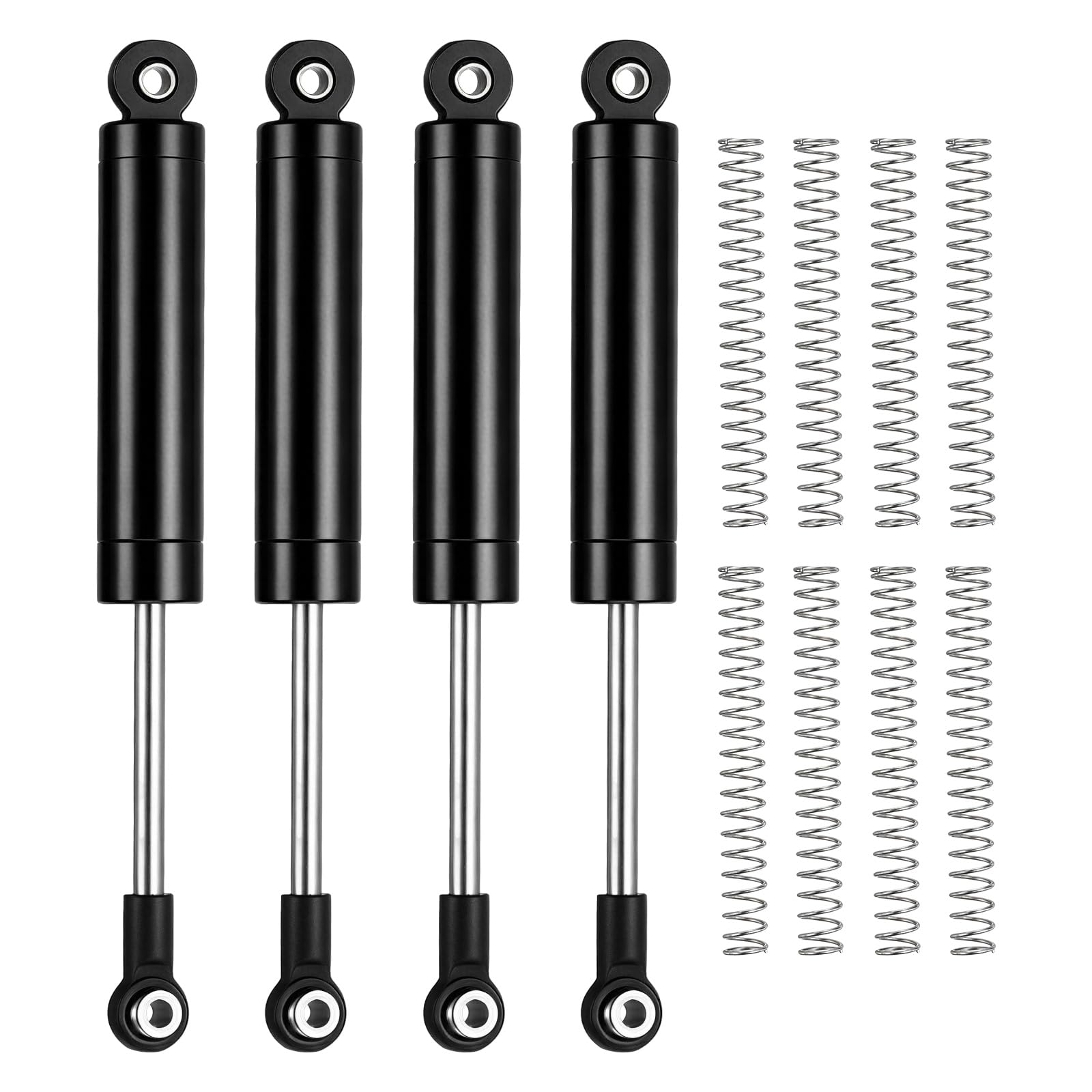 Rebower RC Shock Absorber (with Internal Spring Spare Springs), [for 1/10 RC Crawler ] - 83-111mm / Black / 4 Pcs
